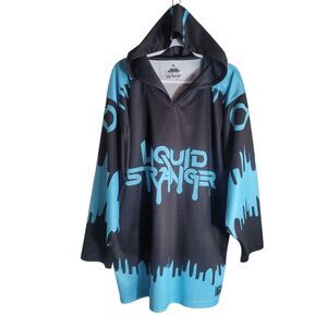 Liquid Stranger YP Hooded Hockey Jersey Men's Size XL Blue Black Streetwear 2022